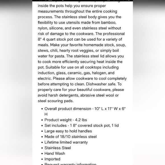 Berghoff Professional 18/10 Stainless Steel Tri-Ply 4QT Stock Pot w/Lid - Picture 7 of 14